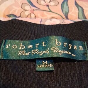 Cotton V-Neck Sweater - Black And Cream Sz M